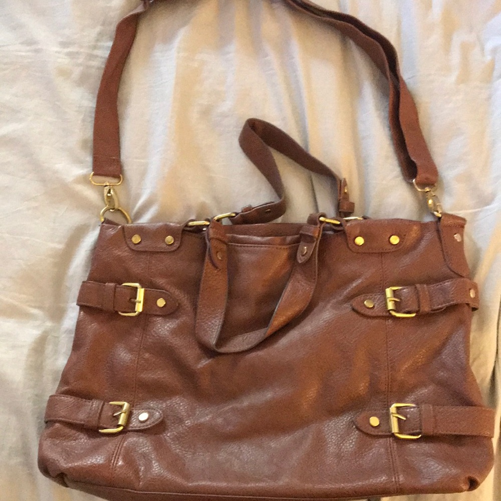 Brown fake leather purse